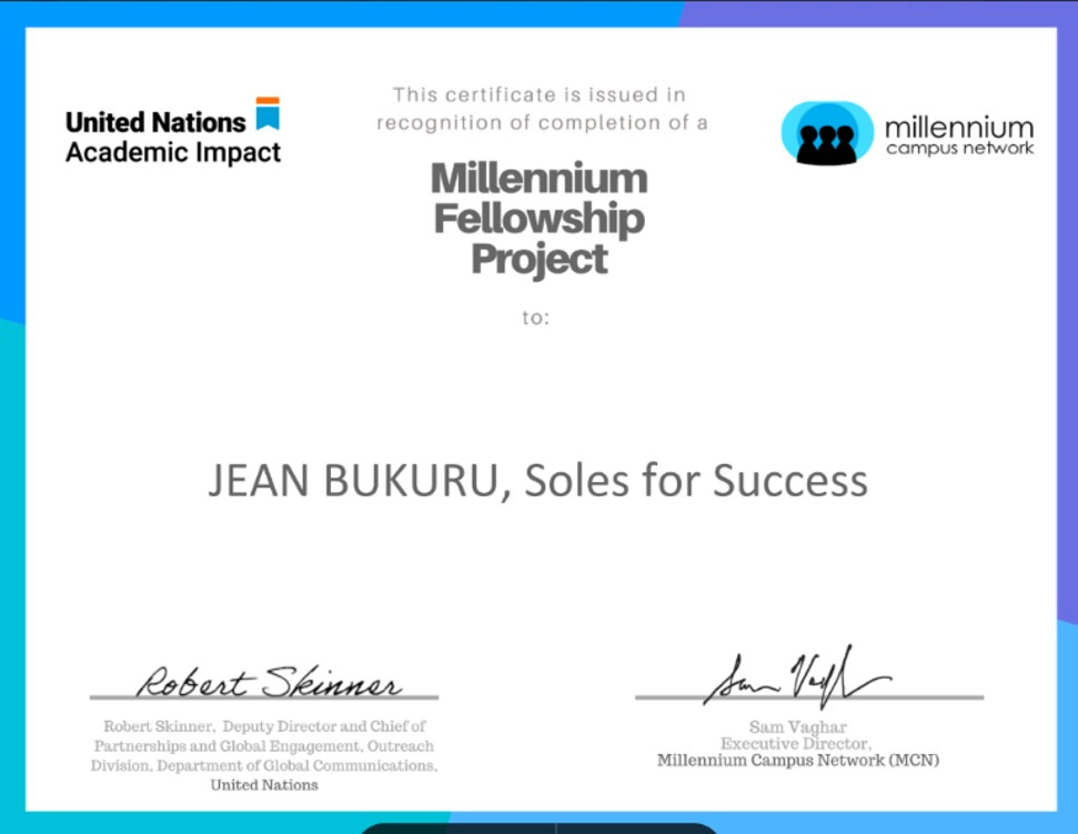 Millennium Fellowship Certificate