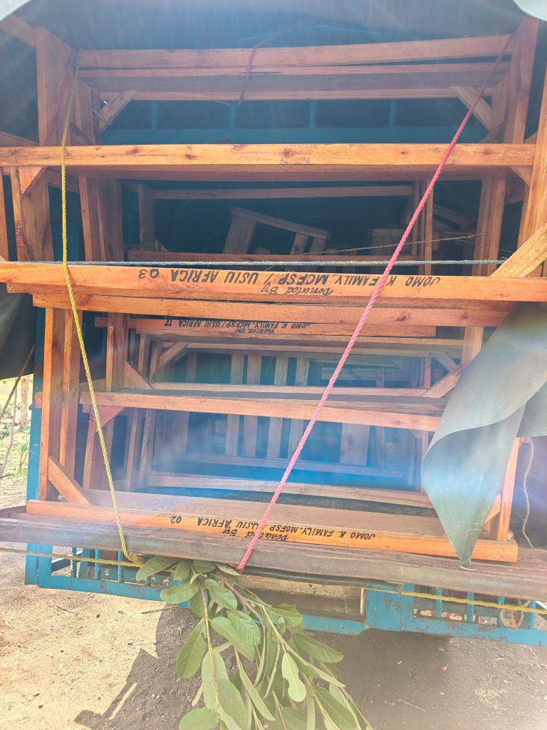 Desks prepared for delivery